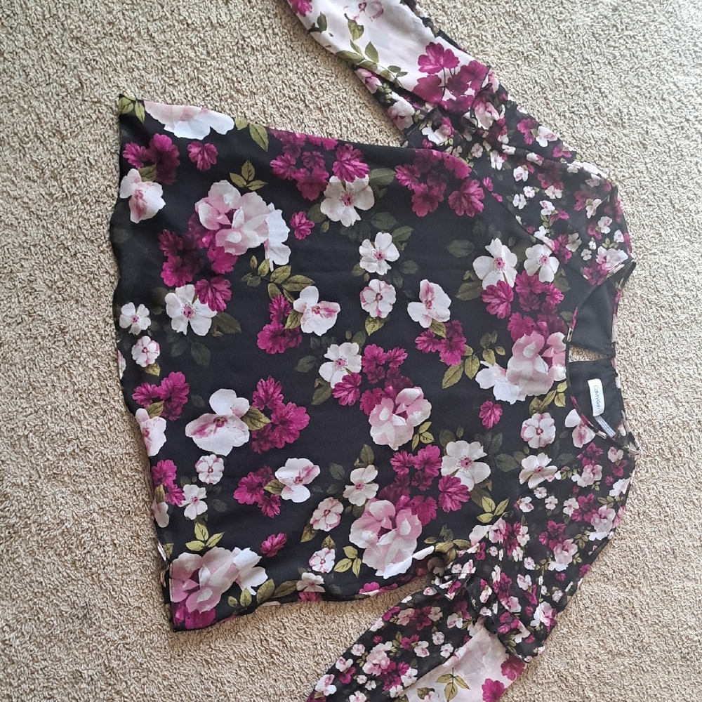 Calvin Klein Floral Long Sleeve Blouse